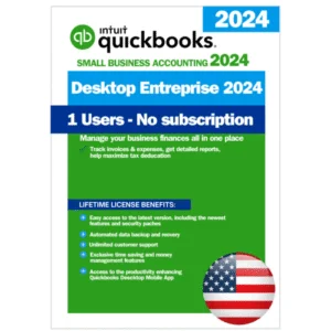 QuickBooks Desktop Enterprise 2024 – Lifetime License Key – USA Version (1 User)